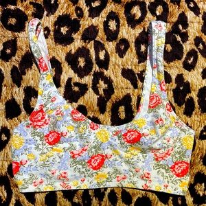 Floral crop top bra